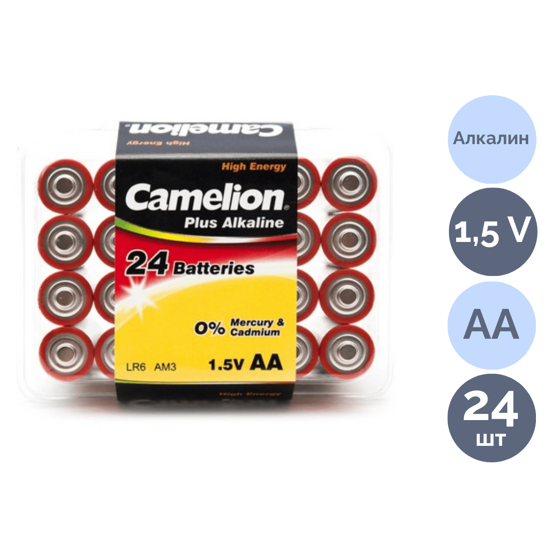 Батареялар Camelion Plus Alkaline саусақты AA LR06-PB24, 1.5V, қаптамада 24 дана, баға бір қаптамасы үшін / Батареялар oe.kz Батареялар Camelion Plus Alkaline саусақты AA LR06-PB24, 1.5V, қаптамада 24 дана, баға бір қаптамасы үшін / Батареялар