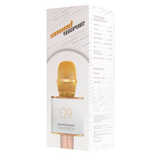 Микрофон Sound Wave Q9, беспроводной, золотой / Веб-камеры №3