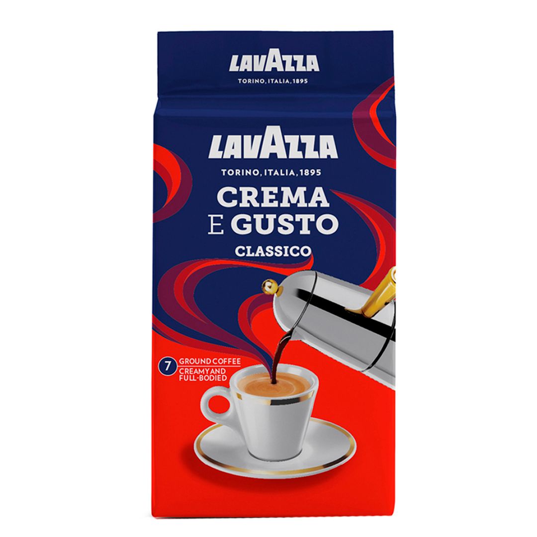 Ұнтақталған кофе Lavazza "Crema e Gusto", орташа қуырылған, 250 гр