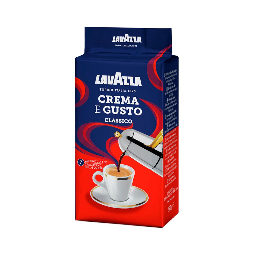 Ұнтақталған кофе Lavazza "Crema e Gusto", орташа қуырылған, 250 гр