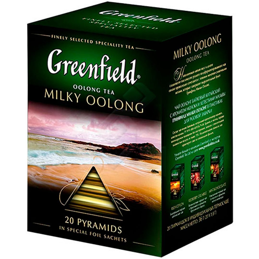 Чай Greenfield Milky Oolong, зеленый, улун, 20 пирамидок / Чай пакетированный