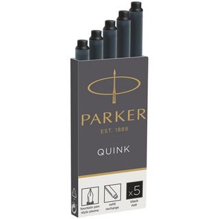 Сия картридждері Parker "Cartridge Quink", қара, қаптамада 5 дана / Сиялар