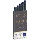 Сия картридждері Parker "Cartridge Quink", көк, қаптамада 5 дана