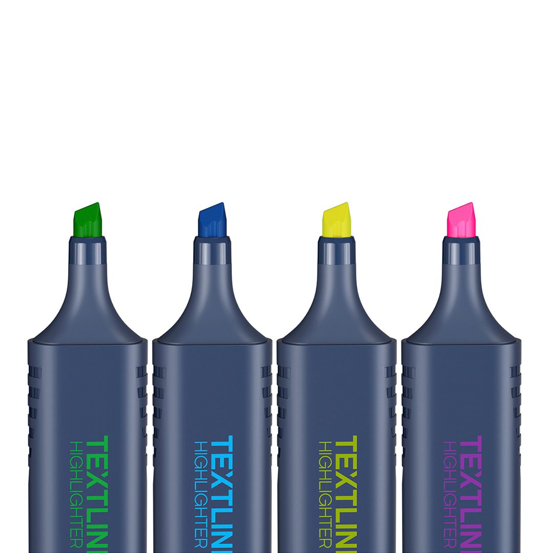 Мәтін бөлектеуіш маркерлер жинағы Berlingo "Textline HL500", ұшы қиғаш 1-5 мм, 4 түс / Мәтін бөлектеуіштер №2