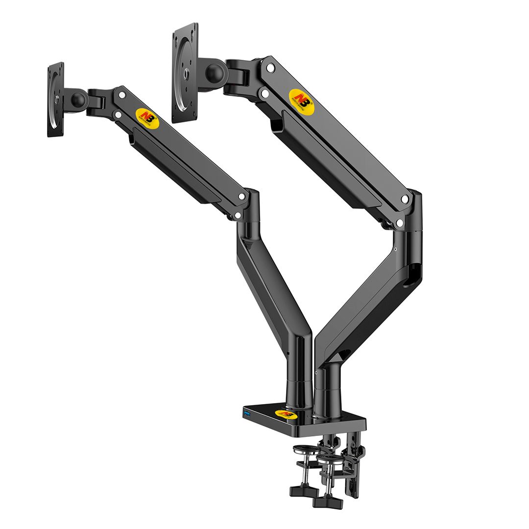 Крепление для 2 мониторов настольное с газлифтом North Bayou G35, 22"-32", черный / Кронштейны oe.kz Крепление для 2 мониторов настольное с газлифтом North Bayou G35, 22"-32", черный / Кронштейны