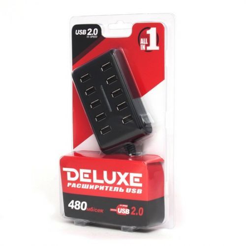 Расширитель USB, Deluxe, DUH10001BK, 10 портов, USB 2.0 Hi-Speed, черный / Веб-камеры №2