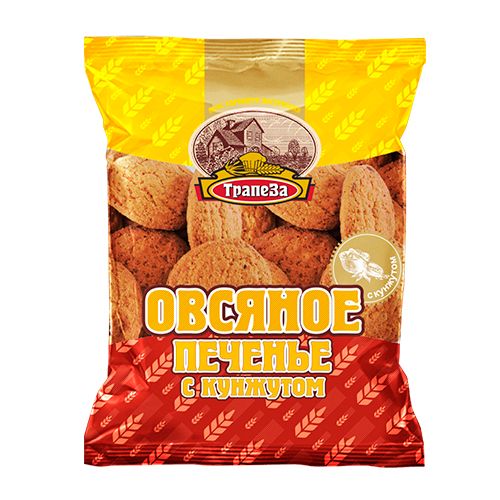 Печенье овсяное Трапеза "с кунжутом" 350 гр / Печенье, вафли, крекеры