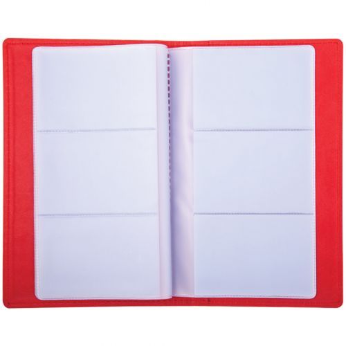 Визитница 3-х рядная OfficeSpace "Winner" на 72 визиток, 125*201 мм, кожзам, красная / Визитницы настольные №2