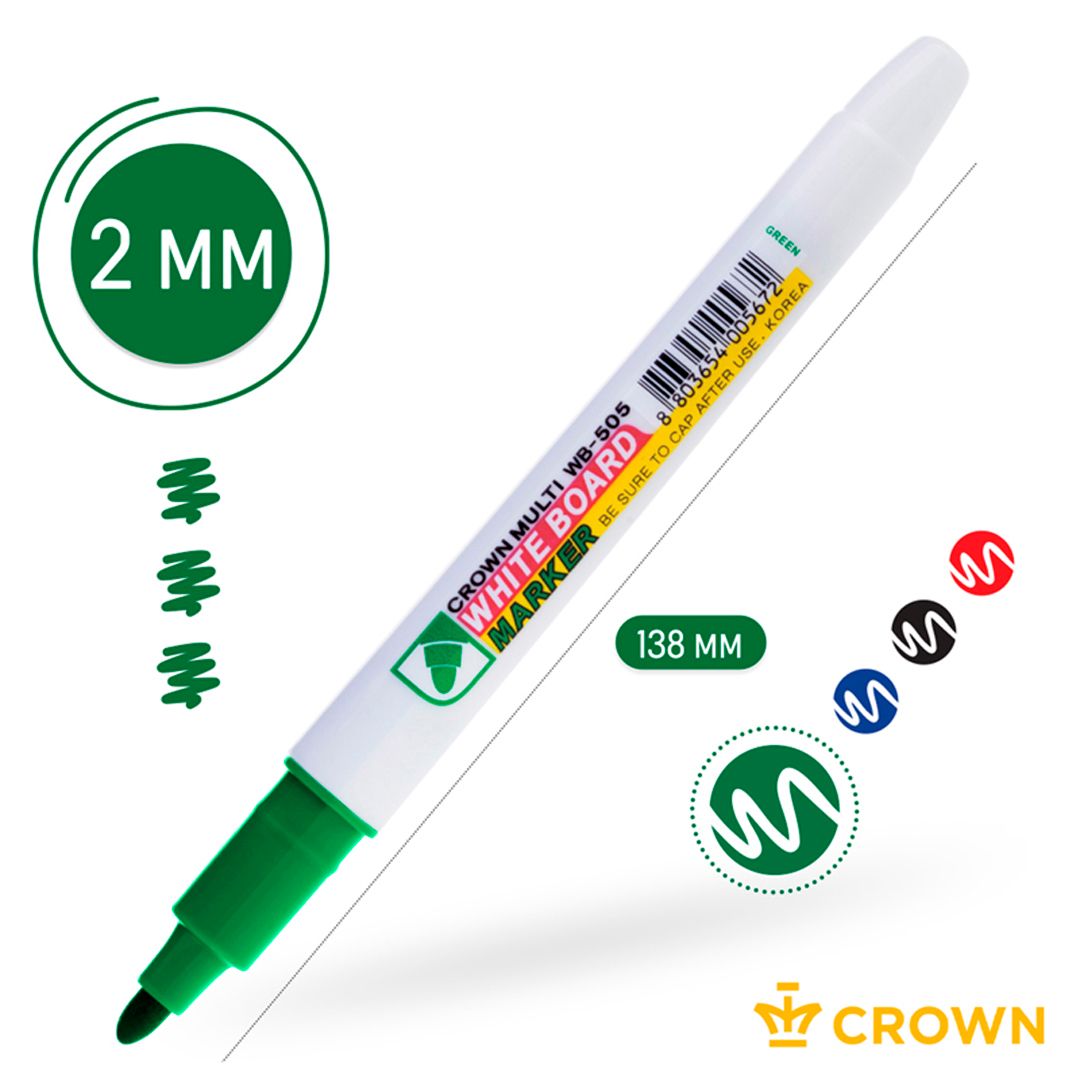 Маркер для доски Crown "Multi Board Slim", пулевидный наконечник, 2 мм, зеленый, цена за штуку / Маркеры для досок №2 oe.kz Маркер для доски Crown "Multi Board Slim", пулевидный наконечник, 2 мм, зеленый, цена за штуку / Маркеры для досок №2