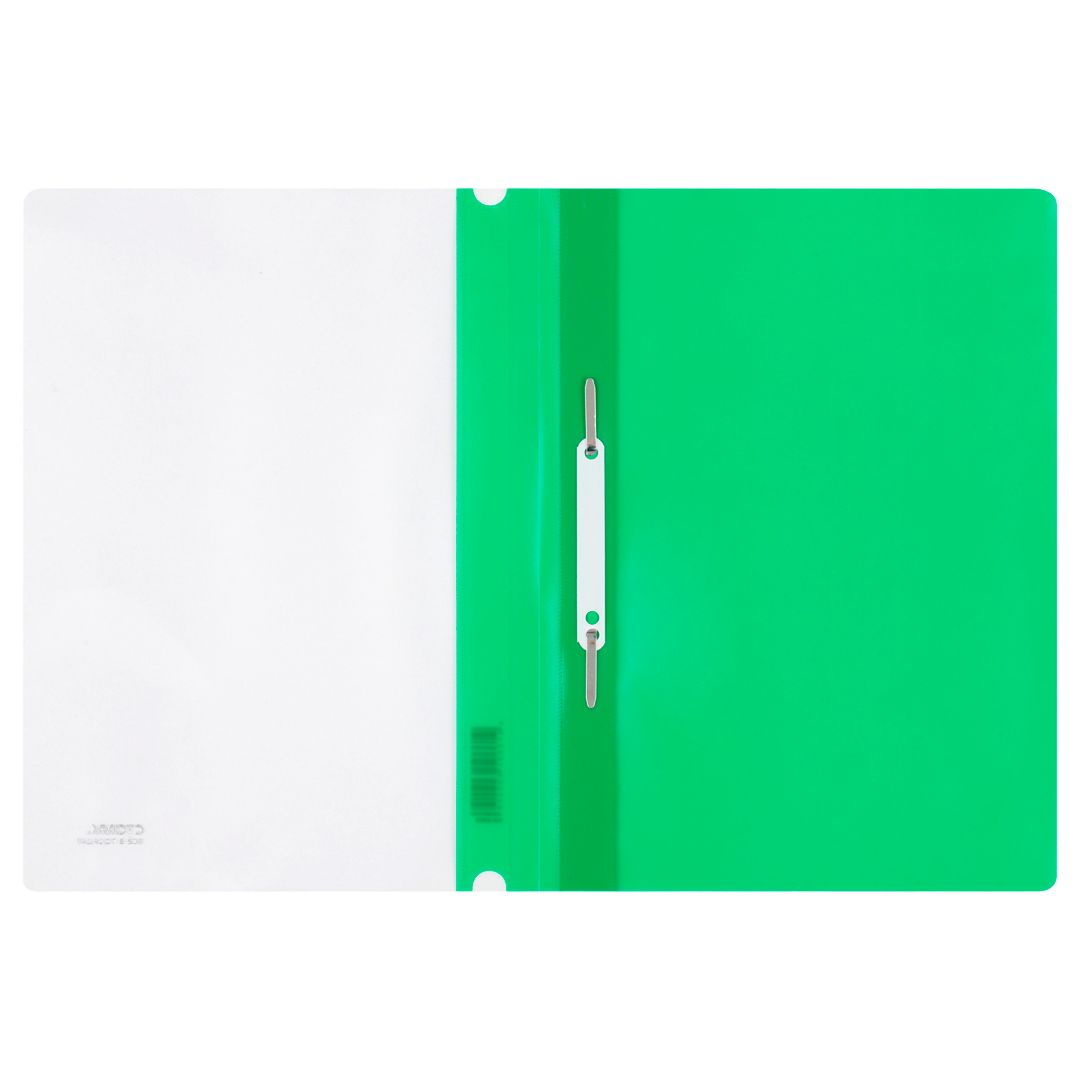 Папка-скоросшиватель Стамм, А4 формат, 180 мкм, зеленая, с перфорацией / Скоросшиватели пластиковые №2