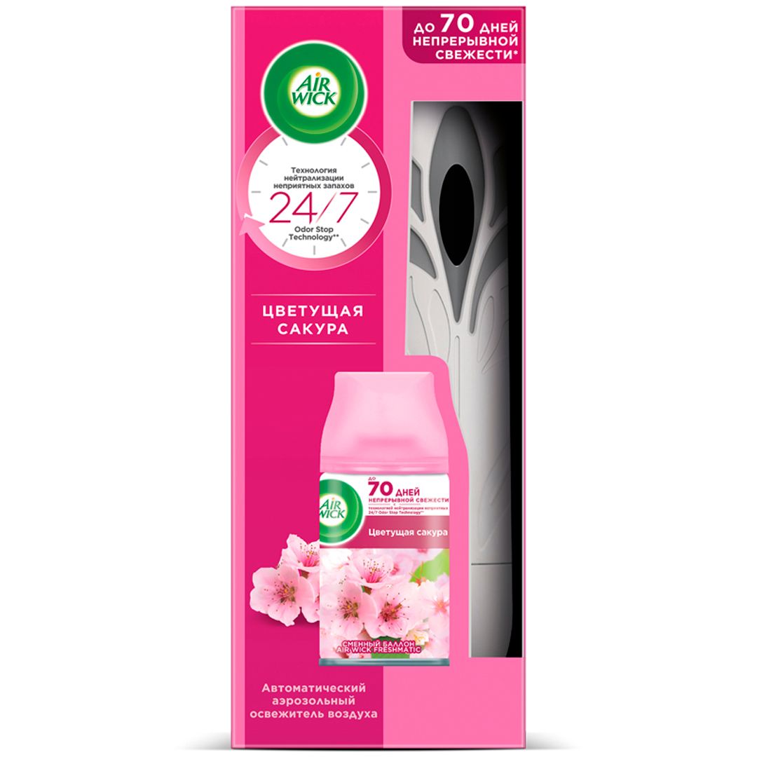 Комплект освежителя воздуха Airwick Pure Цветущая вишня, со сменным баллоном, 250 мл / Диспенсеры для освежителя воздуха №2