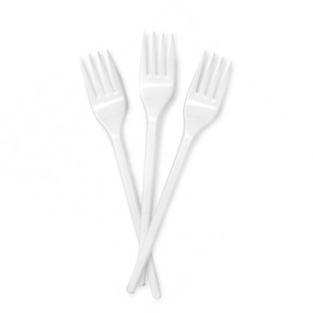 Вилки одноразовые, длина 16,5 см, белые,100 шт/уп, цена за упаковку / Посуда одноразовая