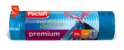 Мешки для мусора с тесьмой Paclan на 35 л, 530*600 мм, 15 шт. в рулоне / Пакеты для мусора №2