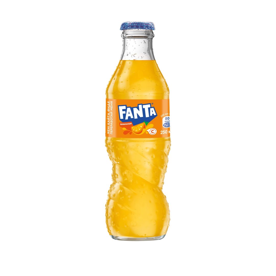 Fanta газдалған сусыны, 0,25 л, шыны бөтелкеде / Сусындар мен энергетиктер oe.kz Fanta газдалған сусыны, 0,25 л, шыны бөтелкеде / Сусындар мен энергетиктер