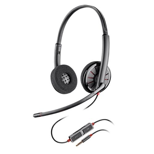 Гарнитура Plantronics Blackwire 225, stereo headset, диапазон частот 20-20000 Гц, черная / Гарнитуры