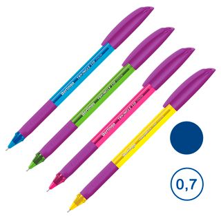 Ручка шариковая Berlingo "Triangle 110 Color", 0,7 мм, корпус ассорти, синяя, цена за штуку / Ручки шариковые неавтоматические