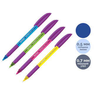 Шарлы қалам Berlingo "Triangle 110 Color", 0,7 мм, корпусы ассорти, көк, баға бір дана үшін / Автоматты емес шарлы қаламдар