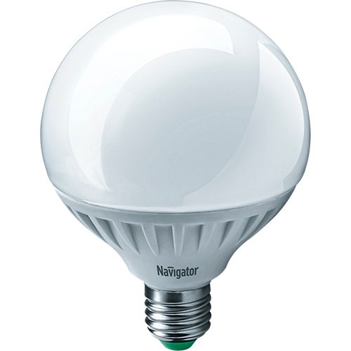 Лампа светодиодная Navigator NLL-G95/G105, 18 Вт, 2700К, теплый белый свет, E27, форма шар / Лампочки сменные	