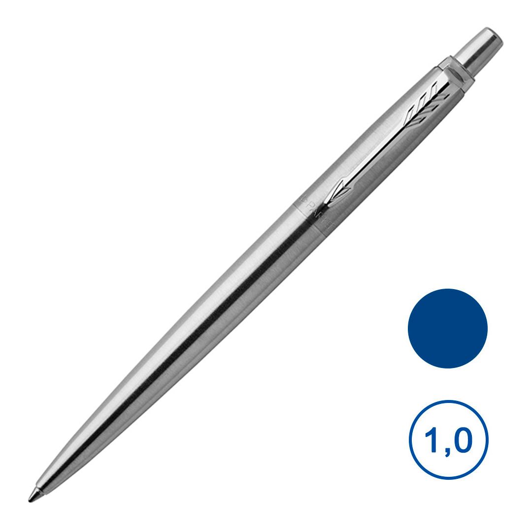 Ручка шариковая Parker "Jotter Stainless Steel СT", 1 мм, синяя