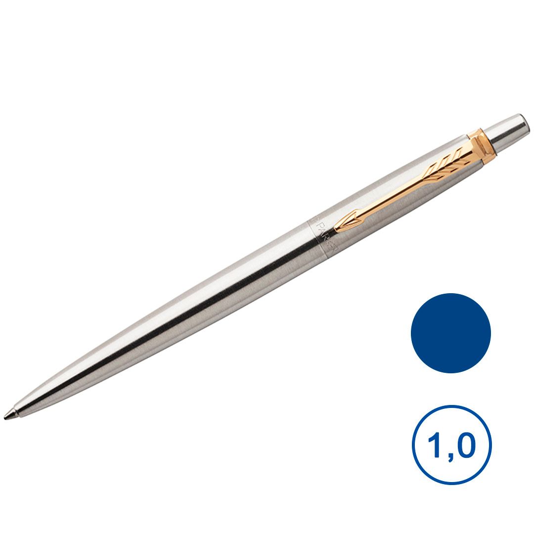 Ручка шариковая Parker "Jotter Stainless Steel GT", 1 мм, синяя / Ручки премиум-класса