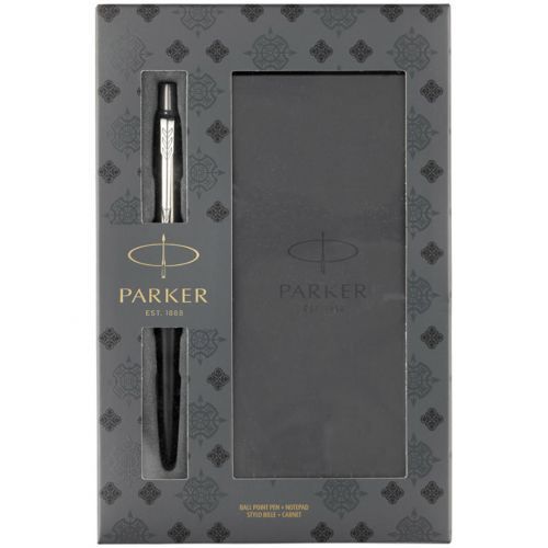 Набор подарочный Parker "Jotter Bond Street Black CT", ручка шариковая и записная книжка / Ручки премиум-класса oe.kz Набор подарочный Parker "Jotter Bond Street Black CT", ручка шариковая и записная книжка / Ручки премиум-класса