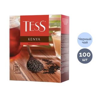 Шай Tess Kenya, қара шай, 100 қалташа / Қалташалардағы шай