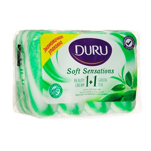 Мыло туалетное Duru "Зеленый чай", 4*90 гр / Мыло кусковое