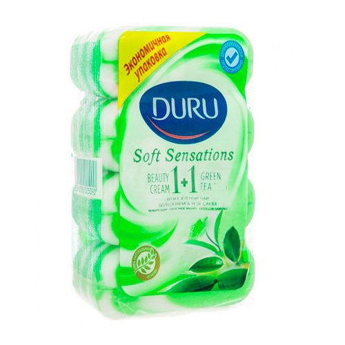 Мыло туалетное Duru "Зеленый чай", 4*90 гр / Мыло кусковое №2