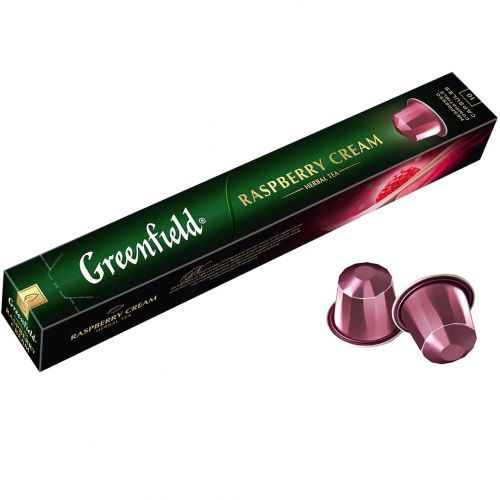 Чай в капсулах Greenfield "Raspberry Cream", для кофемашин Nespresso, 10 капсул / Кофе и чай в капсулах