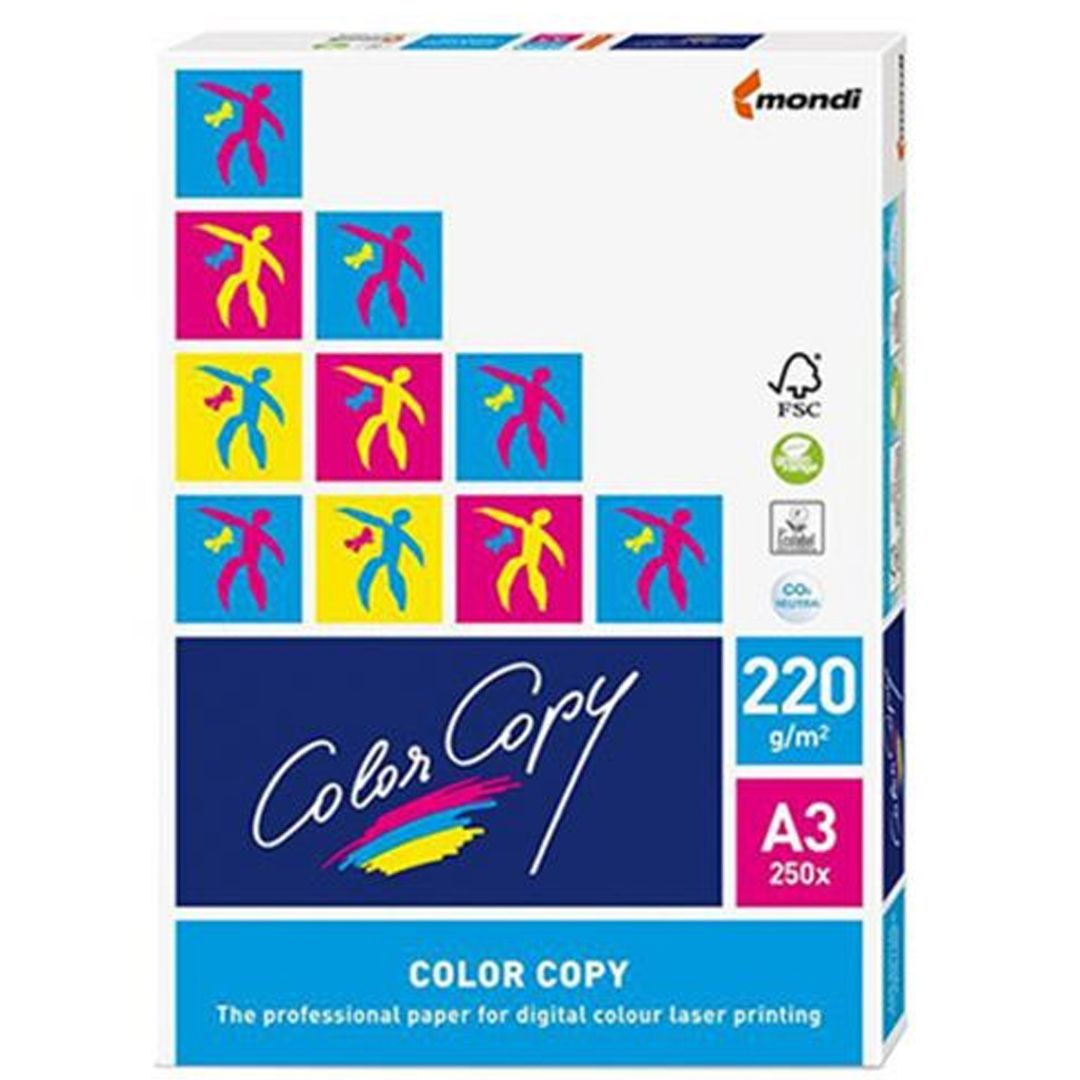 Color Copy қағазы, A3, 220 гр/м2, бумада 250 парақ, күңгірт