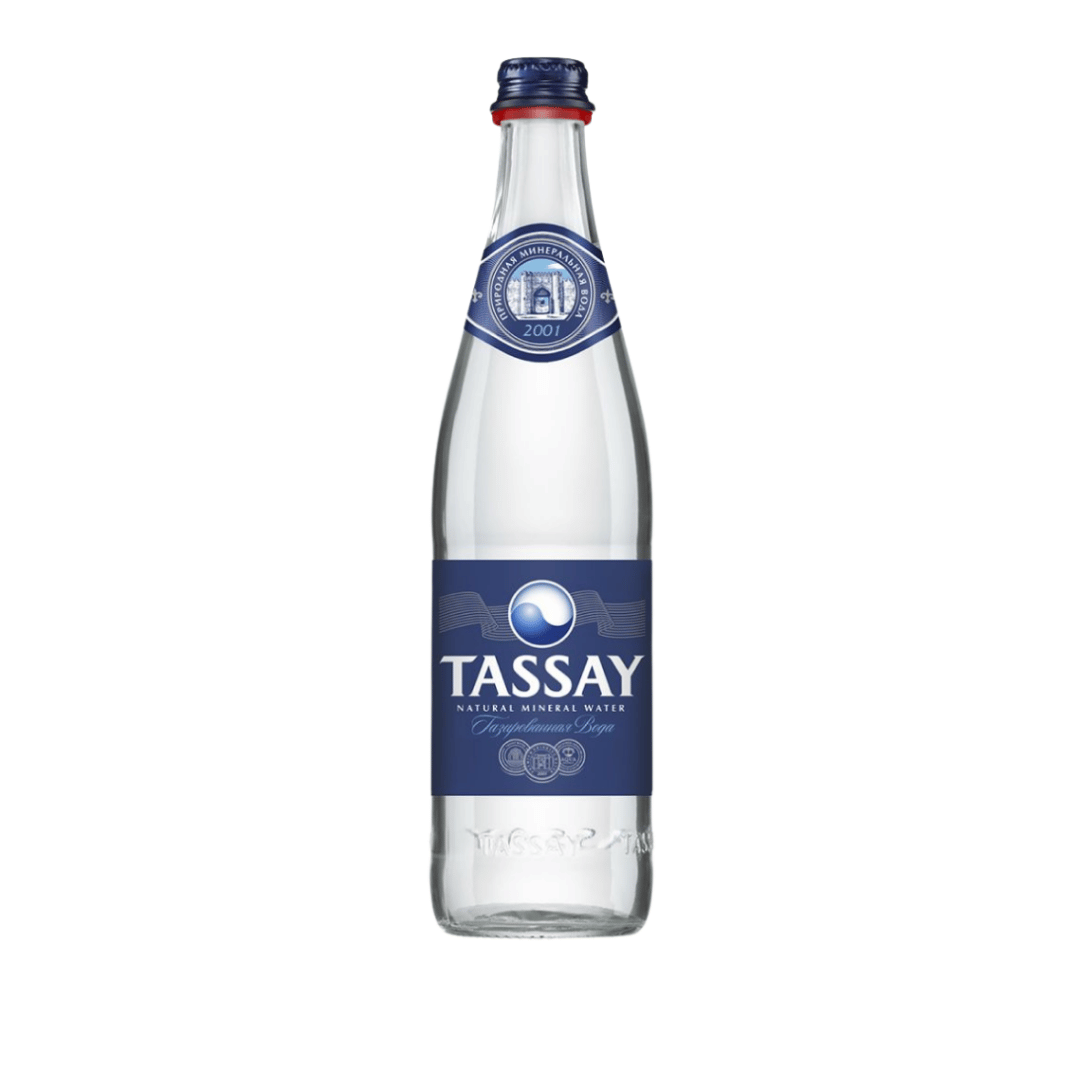 Вода газированная питьевая "Tassay", 0,5 л, стеклянная бутылка / Вода питьевая oe.kz Вода газированная питьевая "Tassay", 0,5 л, стеклянная бутылка / Вода питьевая