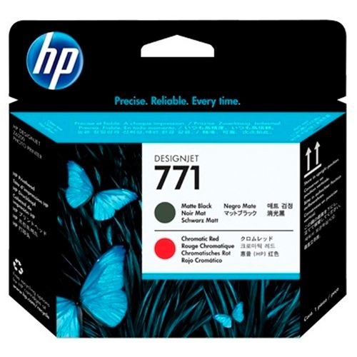 Печатающая головка HP 771 (CE017A), для DesignJet Z6200/Z6600/Z6800, матовый черный/хром. красный / Чернила