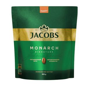 Ерігіш кофе Jacobs Monarch, 500 гр, вакуумды қаптамада / Ерігіш кофе