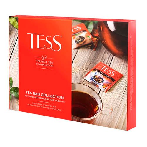 Подарочный набор чая Tess "Perfect Tea Composition", 60 пакетиков, ассорти / Чай пакетированный