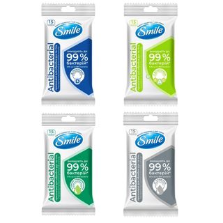 Дымқыл майлықтар Smile "Antibacterial", қаптамада 15 дана / Косметикалық дымқыл майлықтар oe.kz Дымқыл майлықтар Smile "Antibacterial", қаптамада 15 дана / Косметикалық дымқыл майлықтар