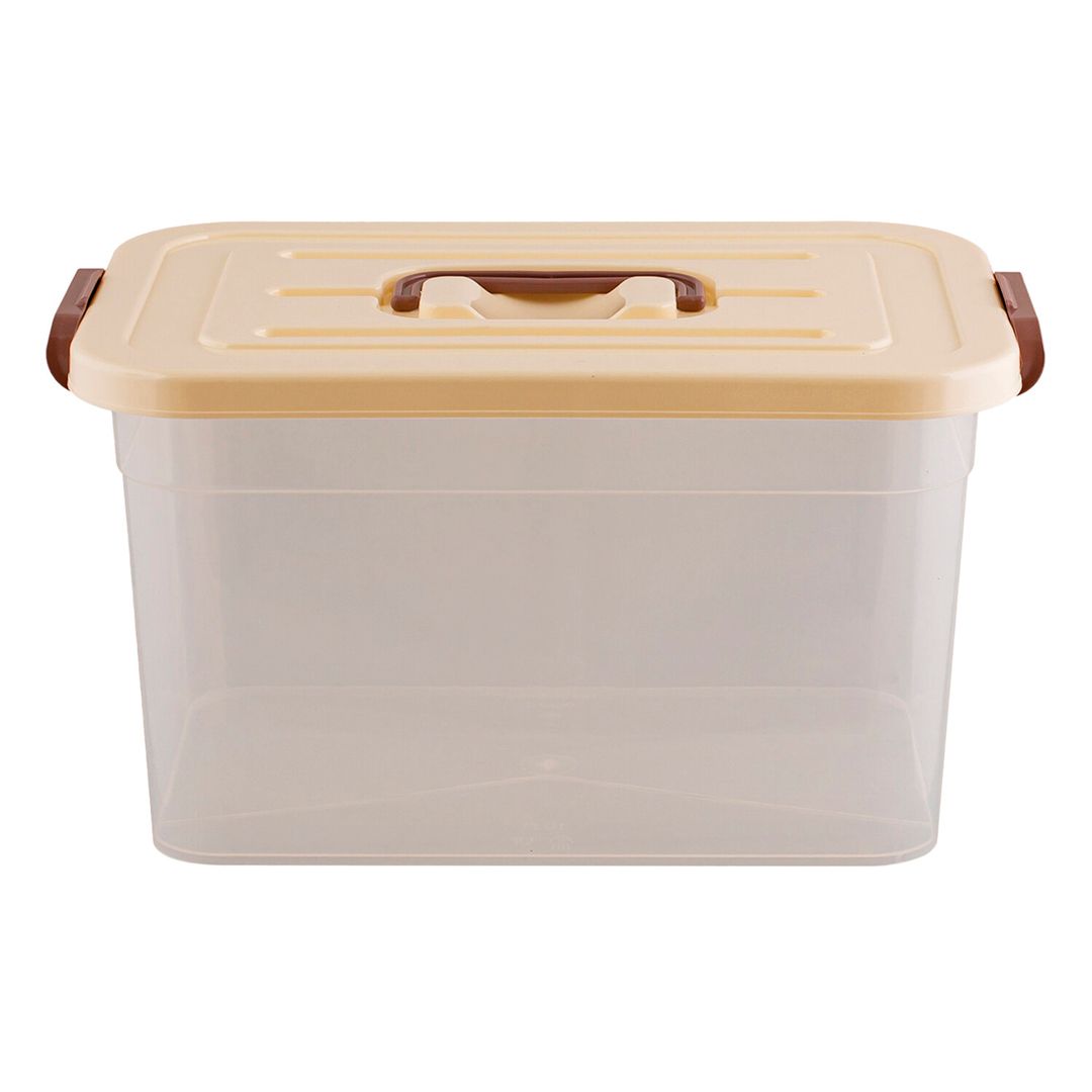 Сақтауға арналған жәшік-контейнер Полимербыт, 10 л, пластик, мөлдір, қақпағы ассорти / Қоқыс контейнерлері мен шелектері №4