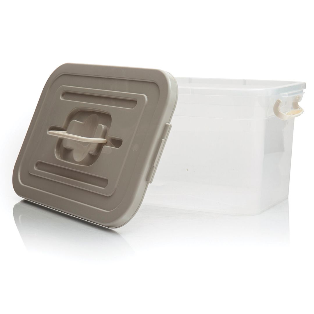 Сақтауға арналған жәшік-контейнер Полимербыт, 10 л, пластик, мөлдір, қақпағы ассорти / Қоқыс контейнерлері мен шелектері №2