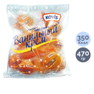 Мини-маффины Kovis "Ванильный крем", 470 гр / Печенье, вафли, крекеры