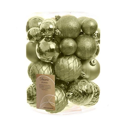 Декор "Шары" в ассортименте Kaemingk B. V., 38 шт/уп, зеленый (оливковый) / Елочные украшения oe.kz Декор "Шары" в ассортименте Kaemingk B. V., 38 шт/уп, зеленый (оливковый) / Елочные украшения