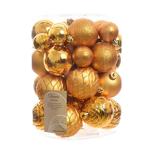 Декор "Шары" в ассортименте Kaemingk B. V., 38 шт/уп, золотистый / Елочные украшения oe.kz Декор "Шары" в ассортименте Kaemingk B. V., 38 шт/уп, золотистый / Елочные украшения