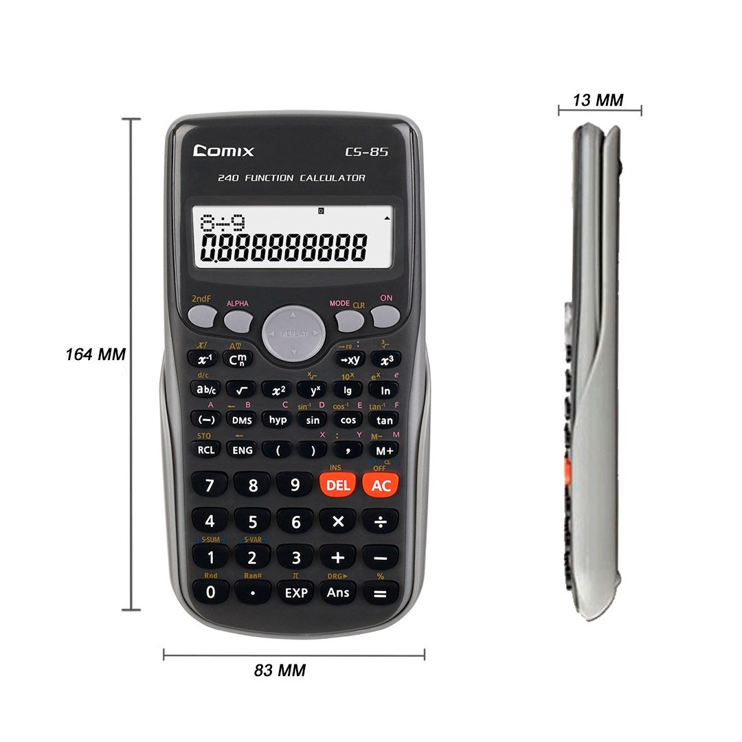 Калькулятор научный Comix CS-85, 10+2 разрядов, 240 функции, 83*164*13 мм / Калькуляторы карманные №3