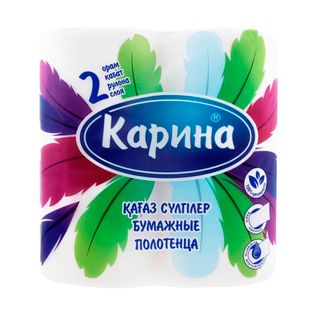 Қағаз сүлгілер Карина "Қауырсындар", 2 қабатты, қаптамада 2 орам, 22 м, ақ / Тұрмыстық сүлгілер oe.kz Қағаз сүлгілер Карина "Қауырсындар", 2 қабатты, қаптамада 2 орам, 22 м, ақ / Тұрмыстық сүлгілер