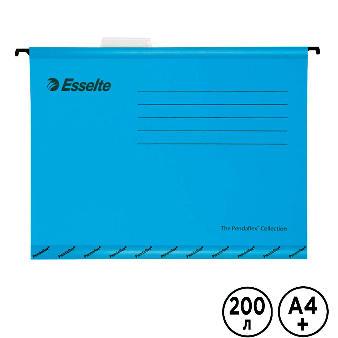 Папка подвесная Esselte "Pendaflex Plus Foolscap", А4+ формат, синяя / Папки подвесные