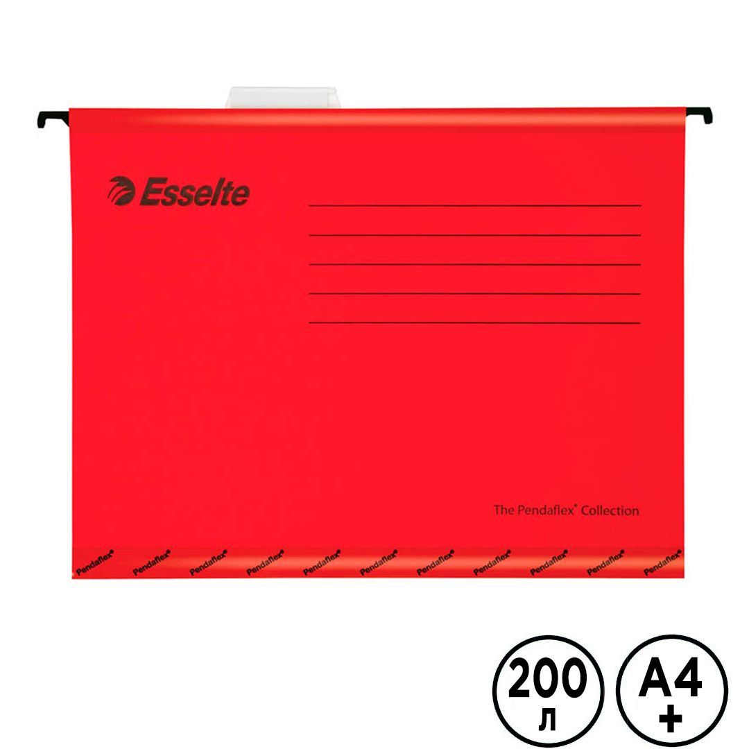Папка подвесная Esselte "Pendaflex Plus Foolscap", А4+ формат, красная / Папки подвесные