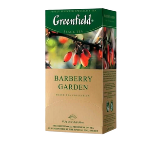 Шай Greenfield Barberry Garden, қара шай, 25 қалташа / Қалташалардағы шай oe.kz Шай Greenfield Barberry Garden, қара шай, 25 қалташа / Қалташалардағы шай