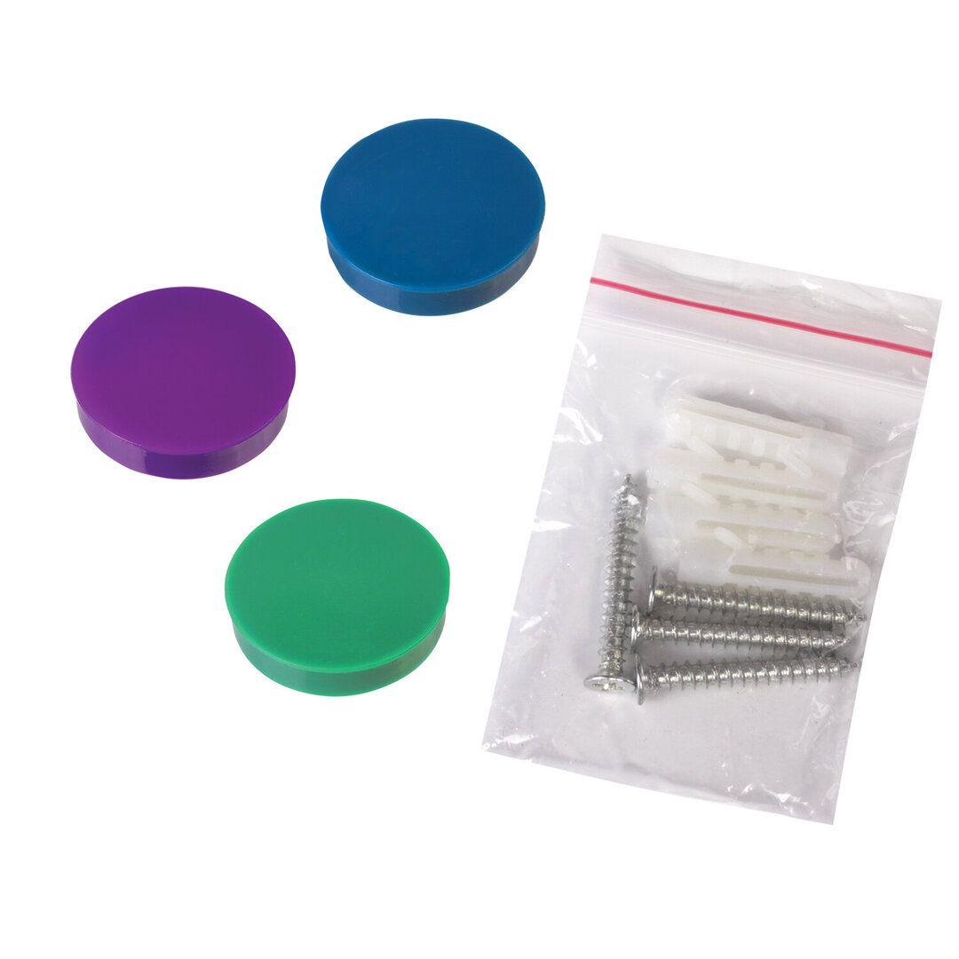 Доска стеклянная магнитно-маркерная Brauberg, размер 45*45 см, белая, 3 магнита / Магнитно-маркерные доски №3