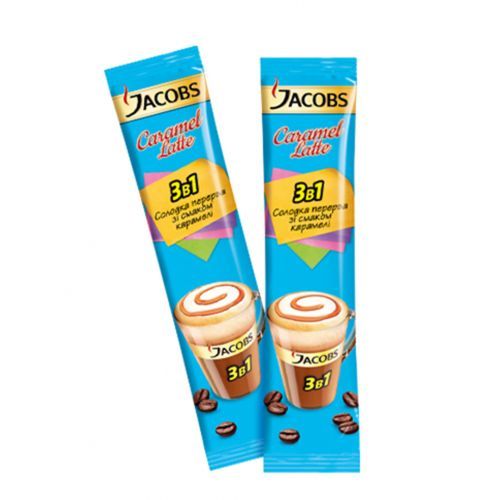Кофе растворимый Jacobs "3 в 1 Caramel Latte " мягкий, 24 пакетика / Кофе порционный