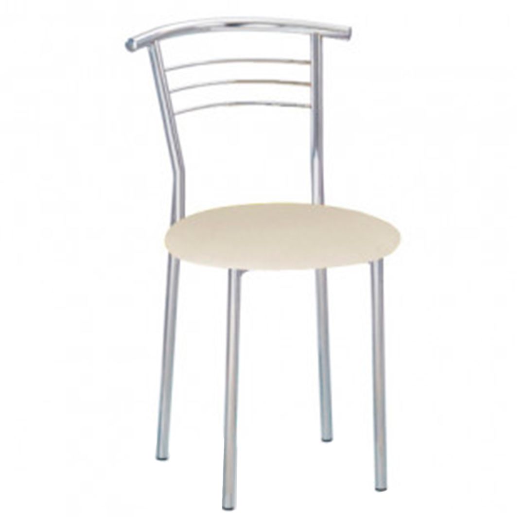 Стул для бара MARCO CHROME RU V-18, искусственная кожа, молочный / Стулья