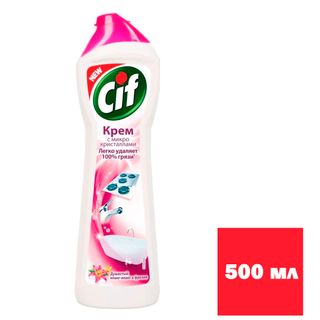 Микротүйіршіктері бар әмбебап тазартқыш крем CIF "Хош иісті иланг-иланг және фрезия" (қызғылт), 500 мл / Әмбебап тазалау құралдары