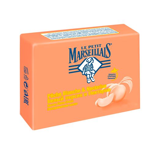 Мыло туалетное Le Petit Marseillais "Белый персик и нектарин", 90 гр / Мыло кусковое